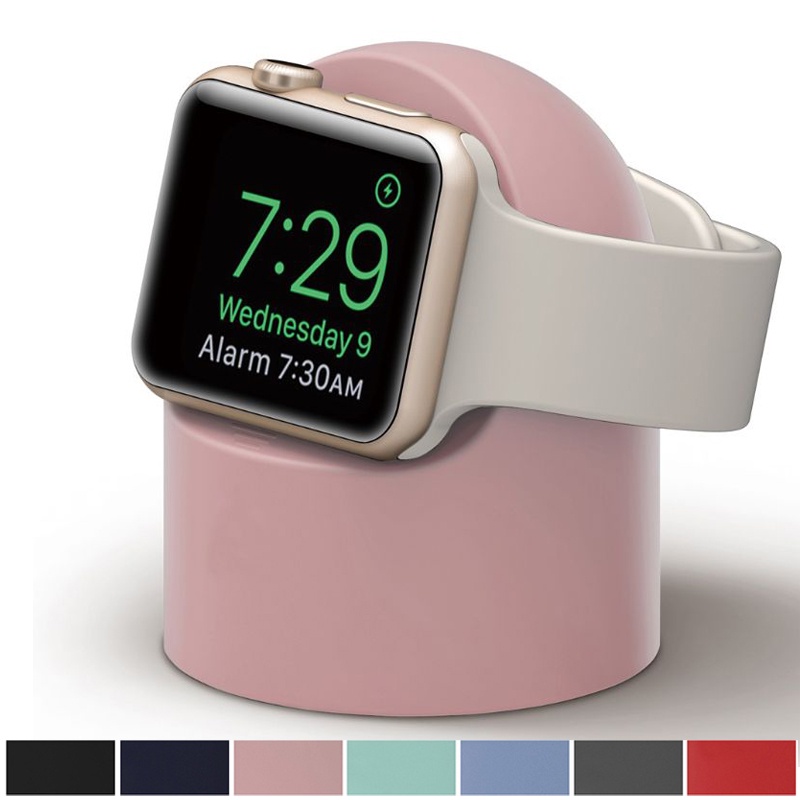 Đế Sạc Silicon Cho Apple Watch Sạc 44mm 40mm 45mm 41mm 42mm 38mm Đế Sạc Để Bàn Cho iWatch 7 6 5 4 3 