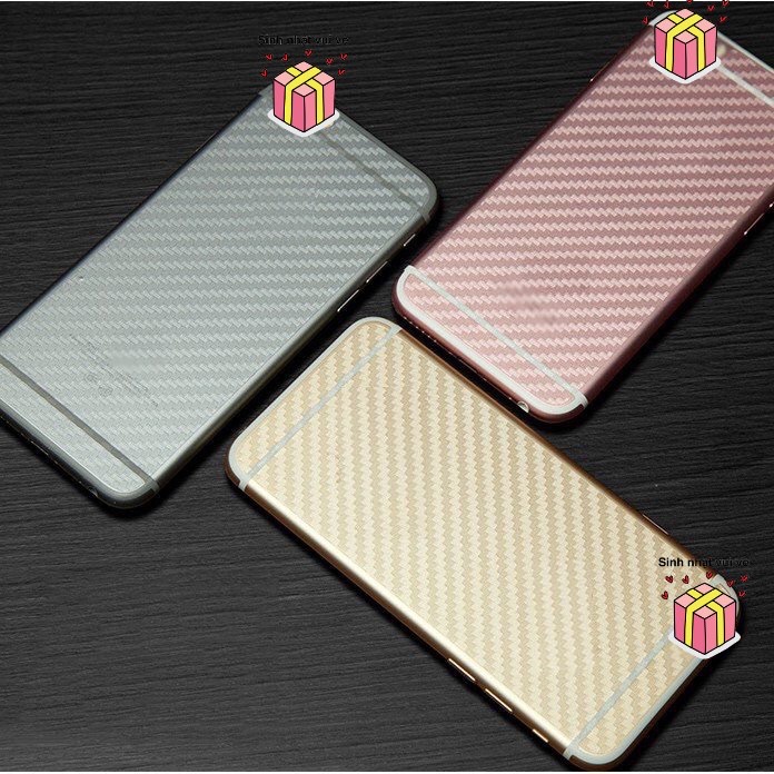 Miếng dán cacbon các bon iP 4 4s 5 5s 5se 6 6s / plus 7 8 7 Plus 8 Plus X XS MAX chống bám vân tay