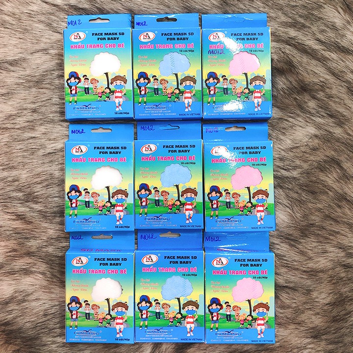 Hộp 10 khẩu trang trẻ em 5D cho bé 2-7 tuổi nhiều màu sắc đáng yêu bảo vệ hiệu quả đường hô hấp của bé BBShine – M012 | BigBuy360 - bigbuy360.vn