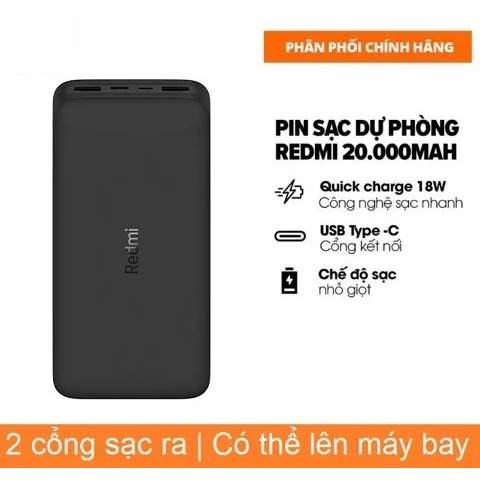 Pin sạc dự phòng 20000mAh Xiaomi Redmi VXN4304GL