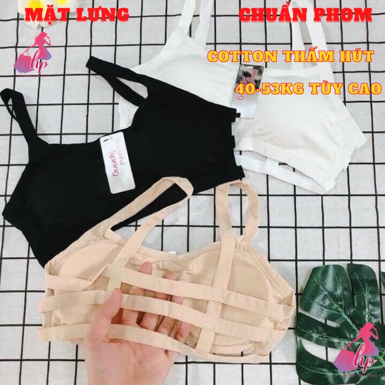 Áo bra hở lưng nữ 3 dây croptop có mút ngực thun cotton màu trắng đen có đệm mút ngực sexy mùa hè- bikini09