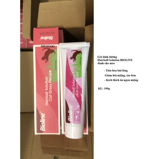 Gel dinh dưỡng tiêu búi lông, giảm hôi miệng cho Mèo - Hairball Solution BIOLINE 100g MEOGOG