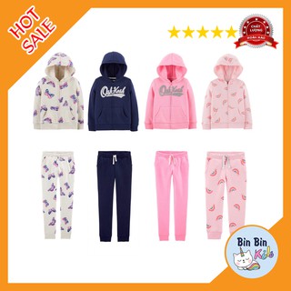 Set bộ nỉ bông xuất dư xịn oshkosh_áo khoác kéo khóa quần jogger nỉ bông bé trai bé gái_áo khoác nỉ bông ấm áp_có sẵn