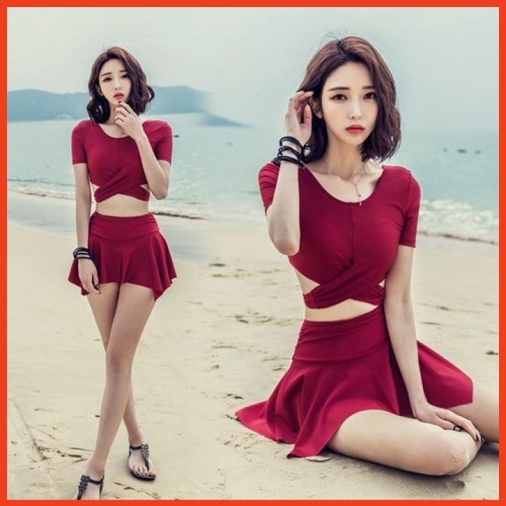 Bikini 2 Mảnh Đồ Tắm Đồ Bơi Dáng Váy Phong Cách Hàn Quốc SV2M0CE