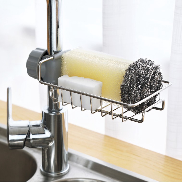 SWEEJAR Giá đựng vật dụng  bằng thép không gỉ gắn vòi nước cho nhà bếp