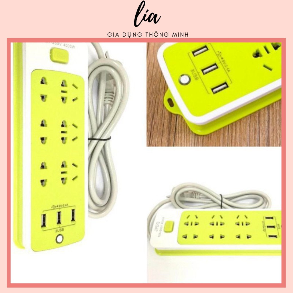 Ổ CẮM ĐIỆN CHỐNG GIẬT 3USB 6 PHÍCH