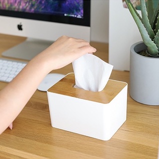 Hộp đựng giấy ăn mặt gỗ tre để bàn đa năng có chỗ để đồ tiện lợi (SP002227 ) shop phúc yến