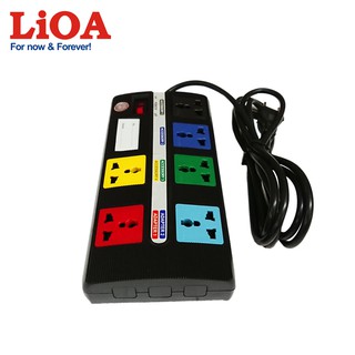 Ổ cắm kéo dài đa năng lioa super - loại 6 ổ cắm, 1 công tắc