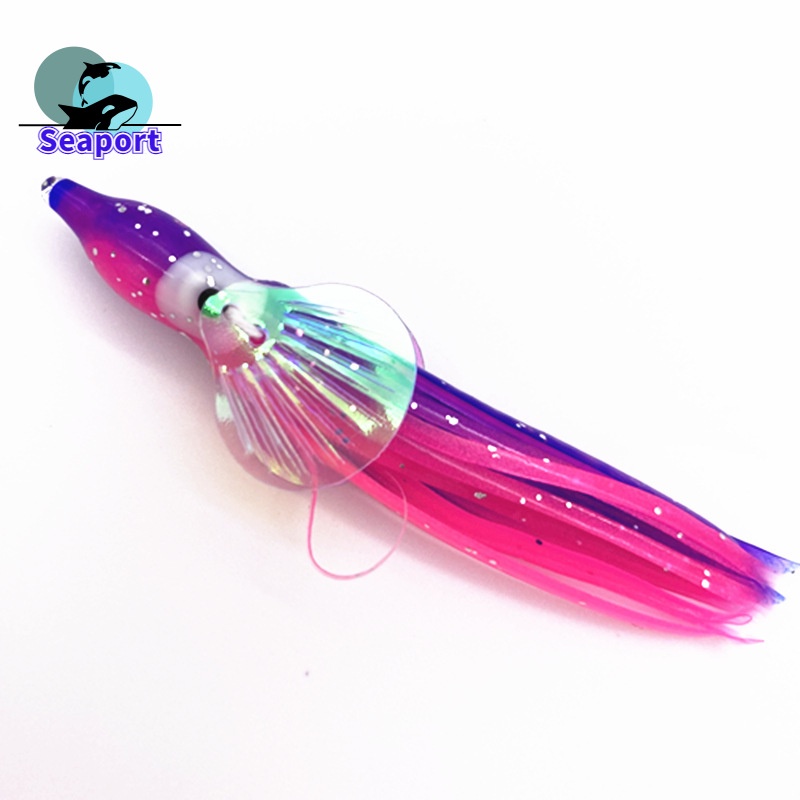 Mồi Câu Cá Giả Hình Bạch Tuộc Màu Dạ Quang Mềm 2.7inch