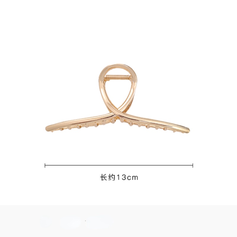 Set 2 Kẹp Tóc Cá Mập Bằng Kim Loại Màu Cà Phê Cỡ Lớn Thời Trang Thu Đông Hàn Quốc Mới