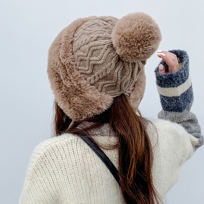 Mũ Len Dệt Kim Chống Lạnh Thời Trang Thu Đông Ấm Áp