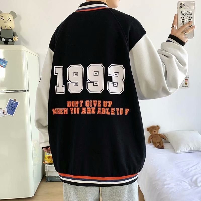 Áo khoác bóng chày form rộng phong cách hàn quốc mới cho nam