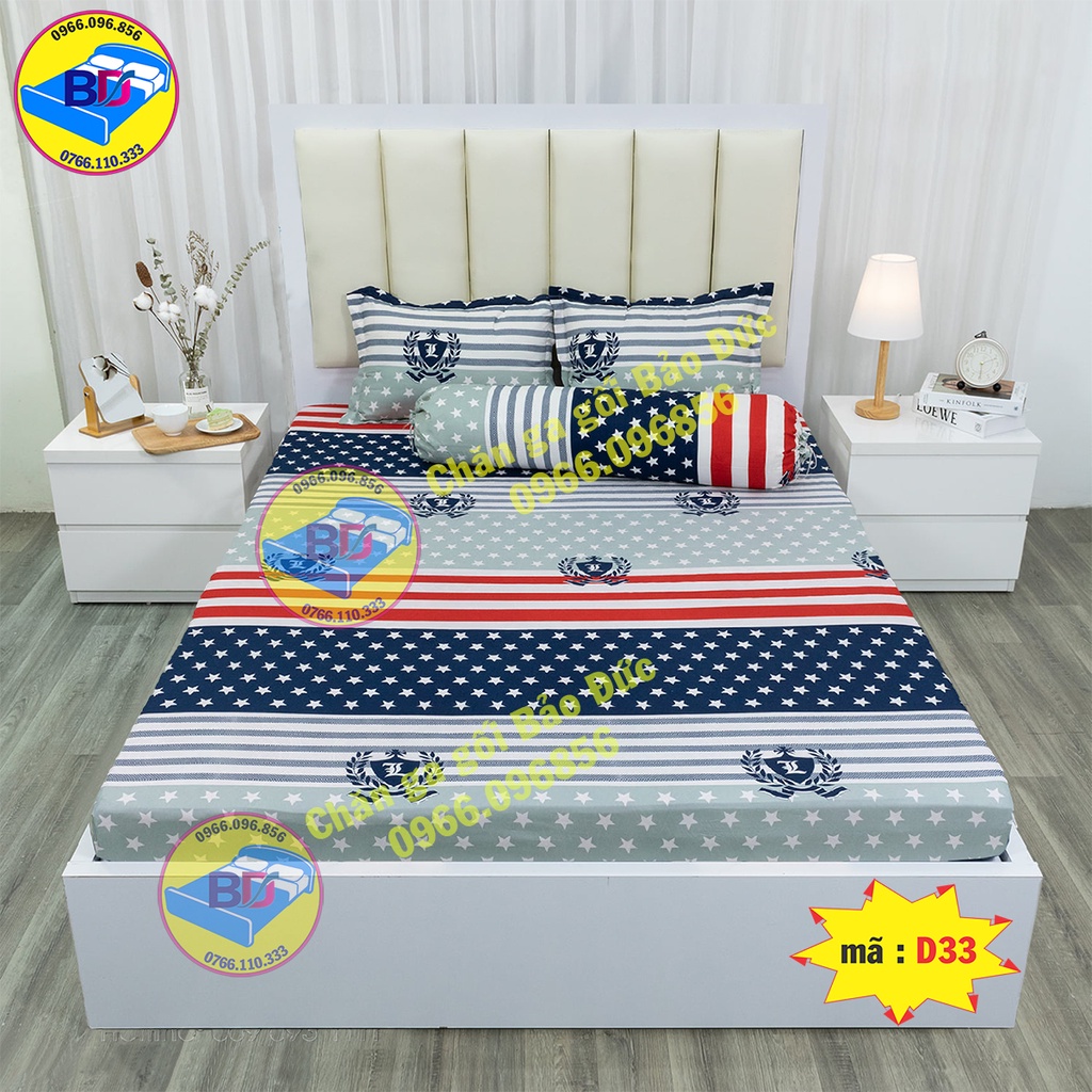 Bộ ga gối , ga giường cotton poly (set 4 món )