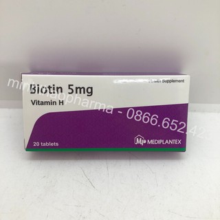 Biotin 5mg Hộp 20 Viên (có mẫu mới hộp trắng )