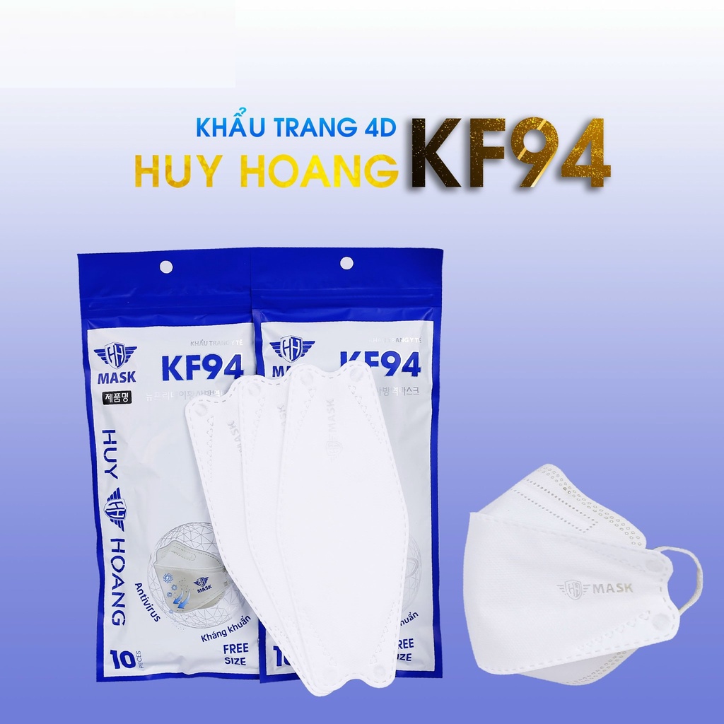 Túi 10 Chiếc Khẩu Trang 4D KF94 Người Lớn Kháng Khuẩn