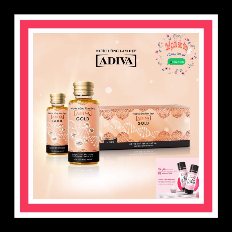 Combo 02 Hộp Gold ADIVA Collagen và 1 hộp White ADIVA