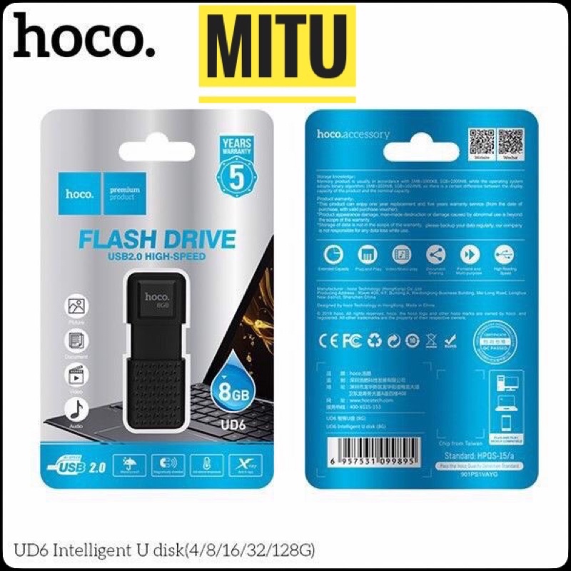 USB UD6 Hoco 8G Intelligent 2.0 đủ dung lượng - CHÍNH HÃNG