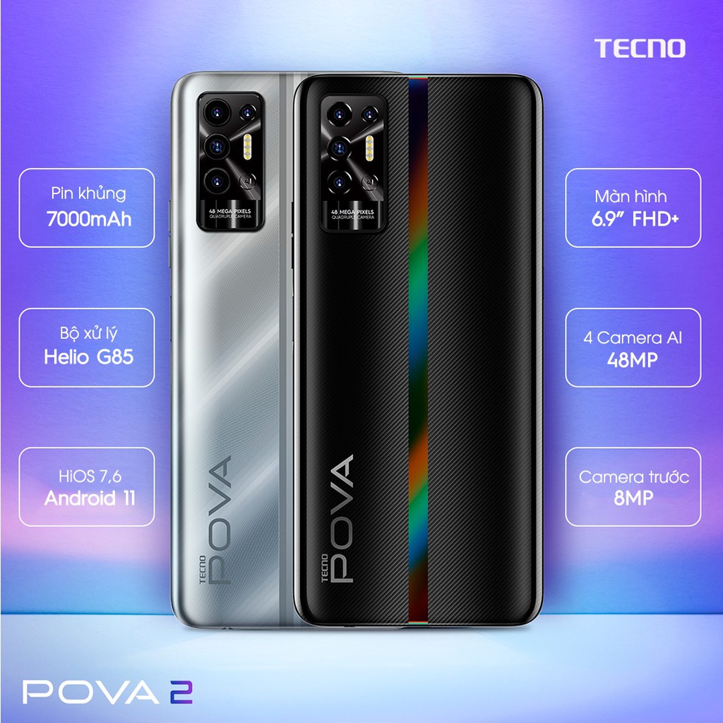 [ĐỘC QUYỀN SHOPEE] Điện thoại Tecno Gaming Pova 2 (6GB+128GB) | Chính Hãng