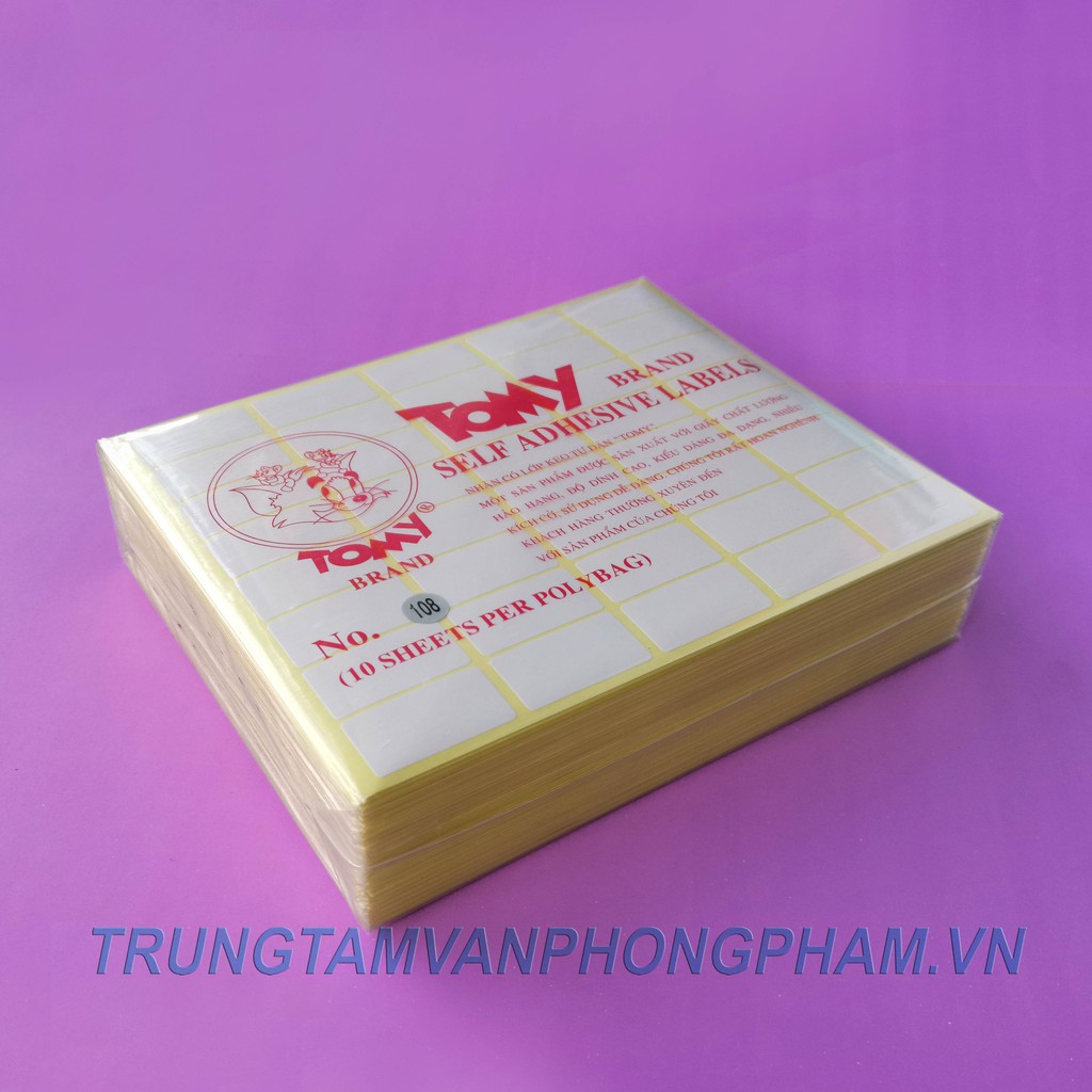 Lốc 25 xấp nhãn có lớp keo tự dán Tomy A5 113 114 115 116 117 118 119 120 121 122 123 124 Giấy decal in mã vạch