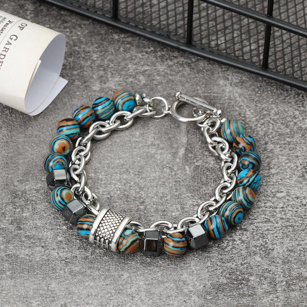 Vòng Tay Chuỗi Hạt Đá Obsidian 8mm Thời Trang Cho Nam