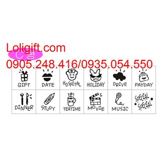 BỘ CON DẤU GỖ DIY 12 KÍ TỰ