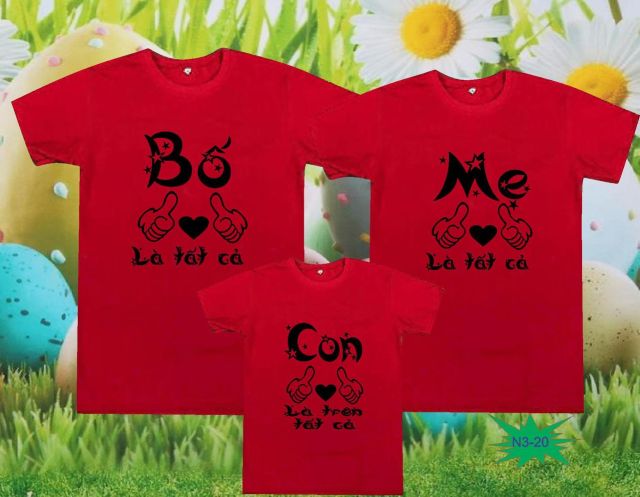 Áo gia đình ý nghĩa.   Giá sĩ chỉ 35k/áo