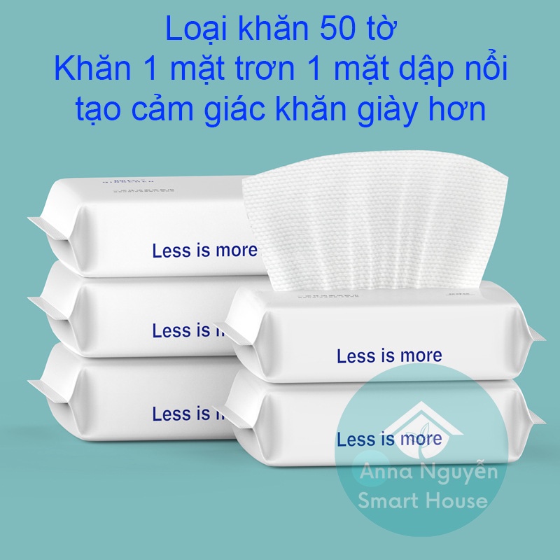 Khăn mặt dùng 1 lần, có thể lau khô- lau ướt, giấy đa năng, chất liệu vải không dệt mềm mại, dẻo dai