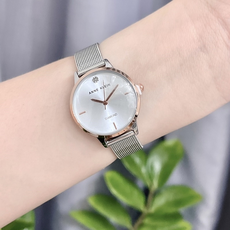 Đồng hồ nữ ANNE KLEIN model AK/3547SVRT dây mesh tone bạc silver trẻ trung
