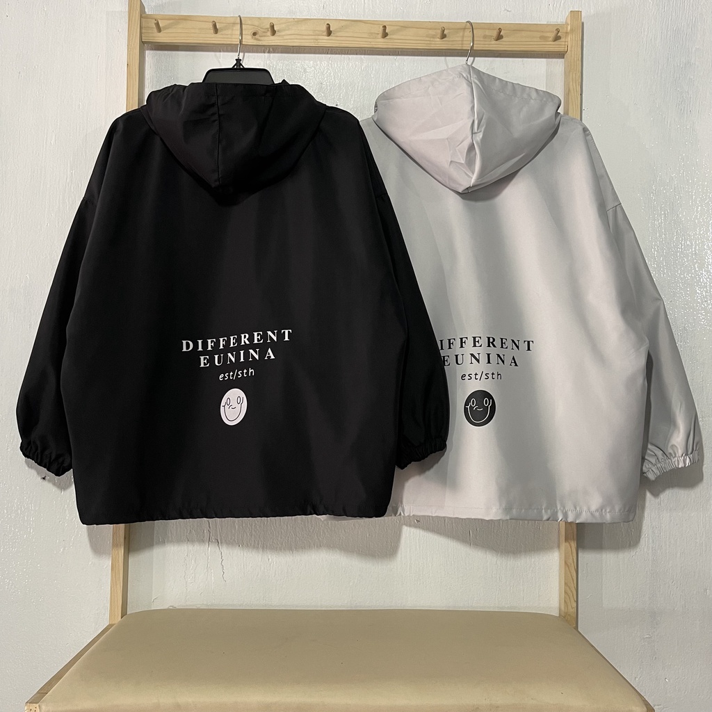 Áo khoác Ngoài vải Dù ép 3 lớp form rộng ICON SMILE unisex nam nữ- Nón tháo rời