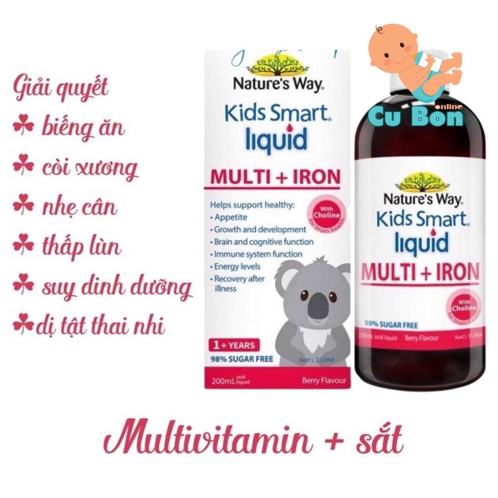 Sắt nước cho bé trên 1 tuổi Nature's Way Kids Smart Liquid Multi + Iron 200ml của Úc