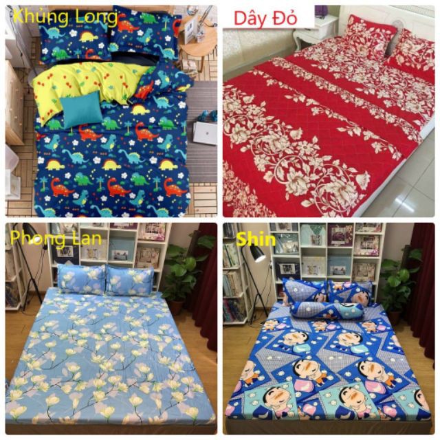 Bộ ga chun kèm 2 vỏ gối poly cotton ( 1m6 x 2m - 1m8 x 2m) giá tốt