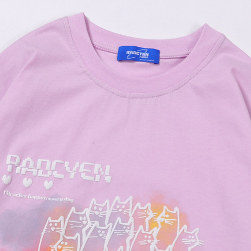 Áo Thun Tay Ngắn Cổ Tròn In Hình Mèo Nhiều Màu Sắc Thời Trang Mùa Hè Dành Cho Nam Size S-3XL