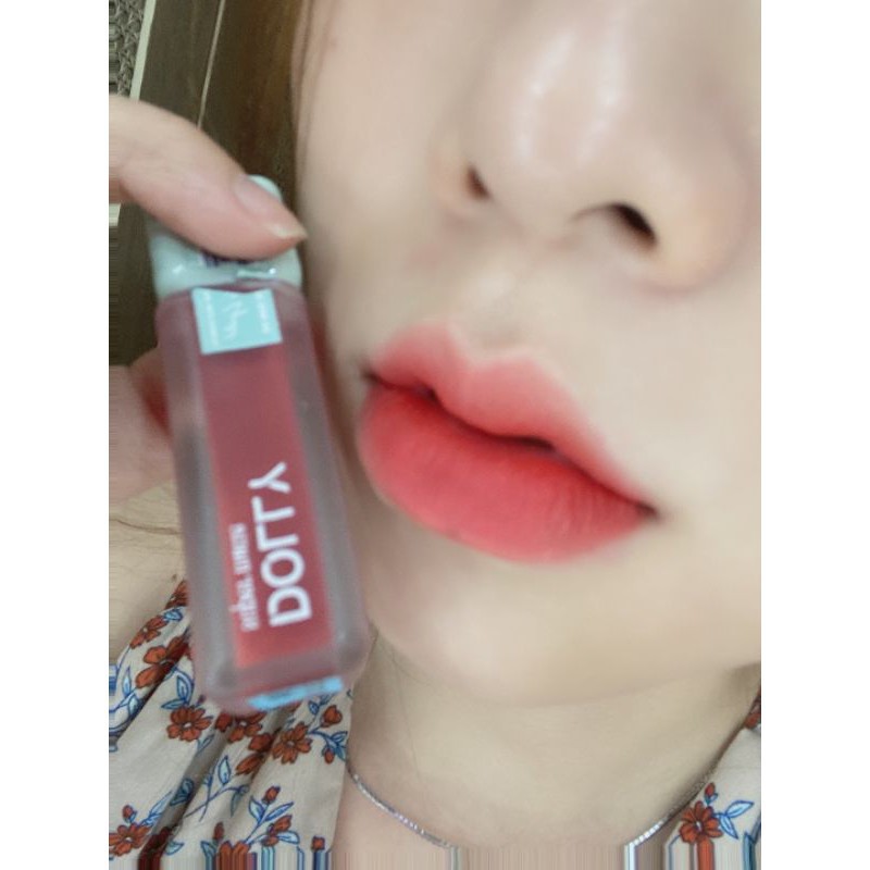 Son kem lì màu cam hồng sữa Dolly super matte, son kem lì không chì bền màu lâu trôi, mua 2 cây tặng 1 hộp đựng cao cấp