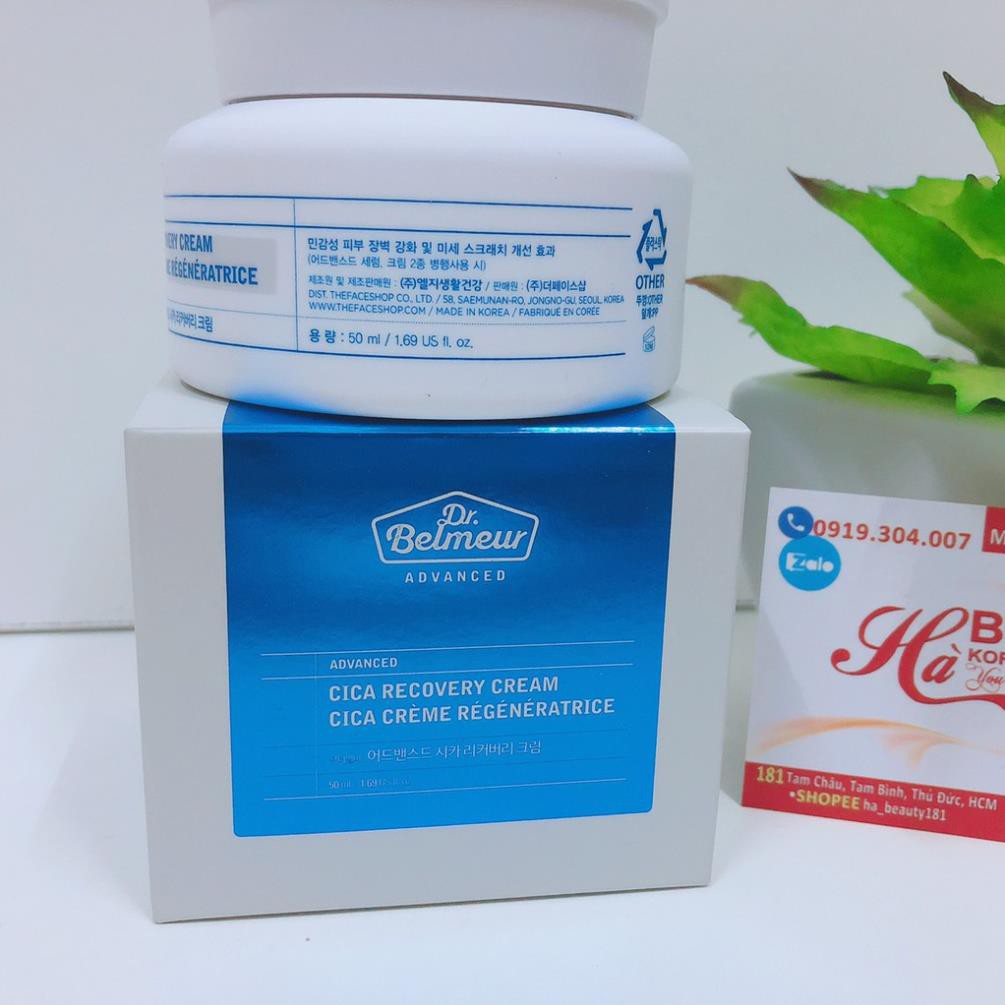 [The Face Shop AUTH] Kem Dưỡng Da Phục Hồi Da DR BELMEUR ADVANCED CICA RECOVERY CREAM 50ml TFSN20