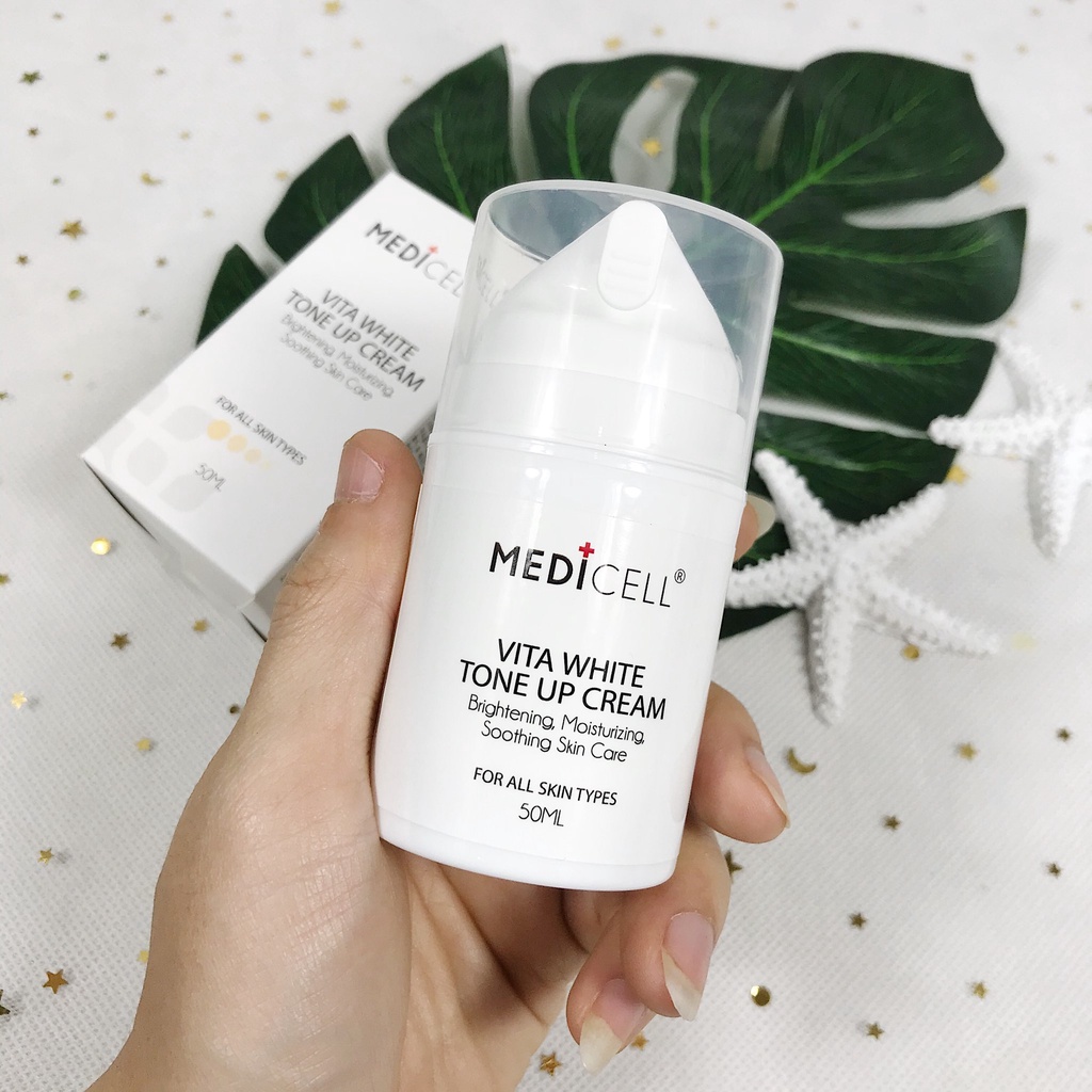 Kem dưỡng trắng da, nâng tone Vita White Medicell Hàn Quốc lọ 50ml, chăm sóc da, mờ thâm sạm, che khuyết điểm