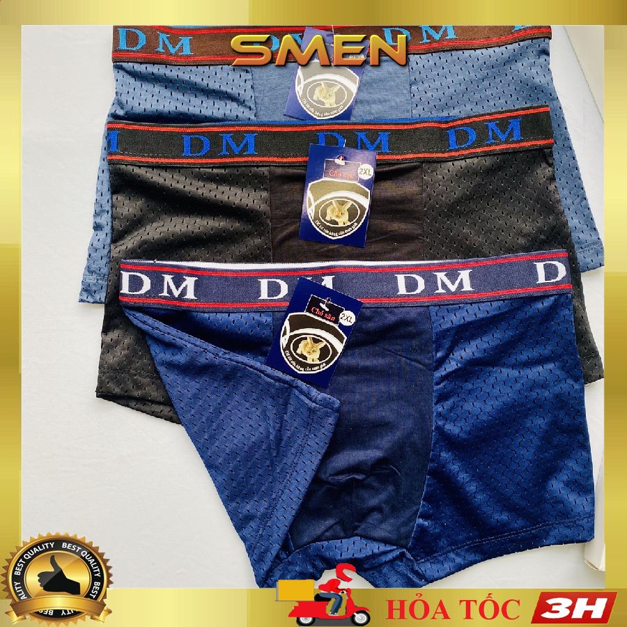 Quần lót nam boxer thông hơi mềm mại, Quần sịp đùi nam thông hơi cao cấp, Quần xịt nam boxer thông hơi ST02 SMEN
