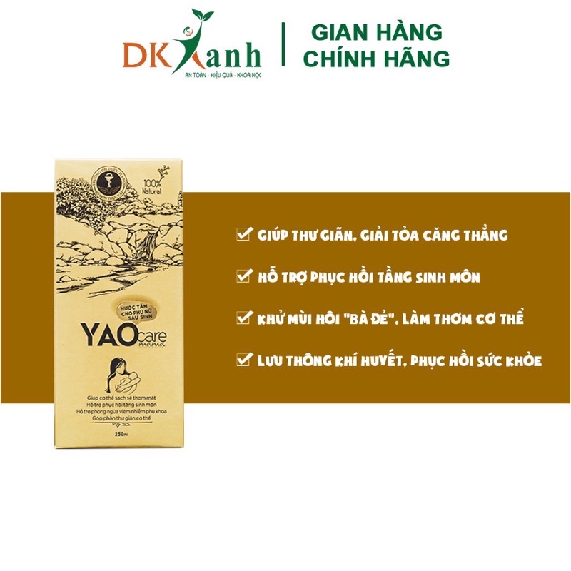 Nước thảo dược xông ngâm vùng kín Yaocare Mama , se khít , làm hồng sau sinh / Chai 250ml DKX