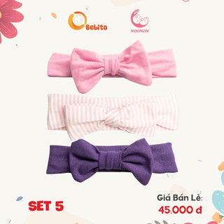 Set 3 turban, băng đô cho bé vải cotton siêu mềm