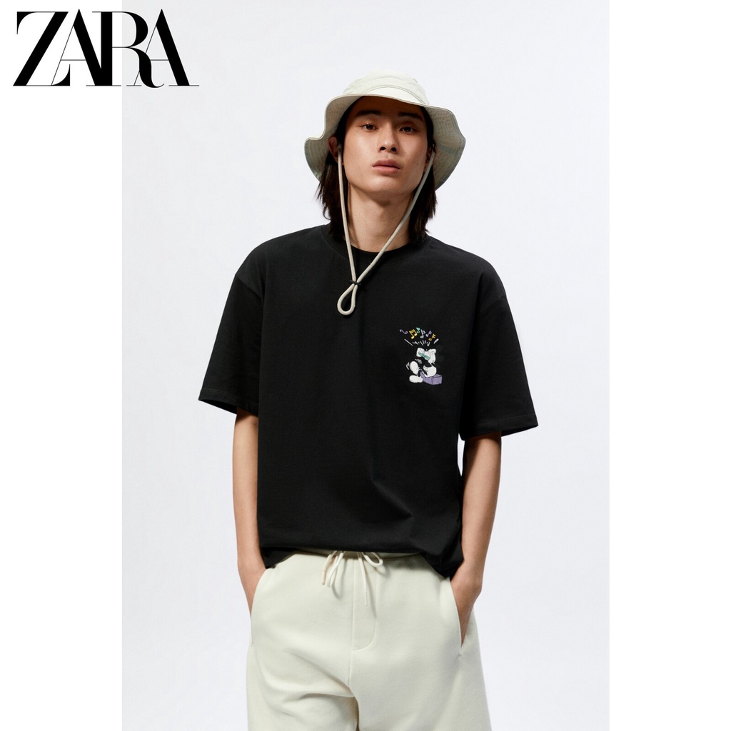 Áo Thun Cotton Ngắn Tay In Hình Chuột Mickey Thời Trang ZARA Cá Tính Cho Nam 0679421 800