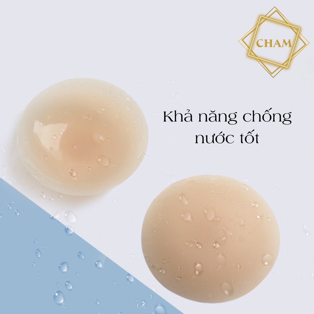Miếng dán ngực sinh nhiệt tự thân cao cấp Cham miếng dán nhũ hoa silicon siêu bám dính chống nước NP Covers