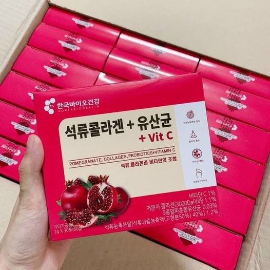 Collagen Lựu Đỏ Hàn Quốc 30 gói giúp đẹp da mờ nám của Hàn Quốc