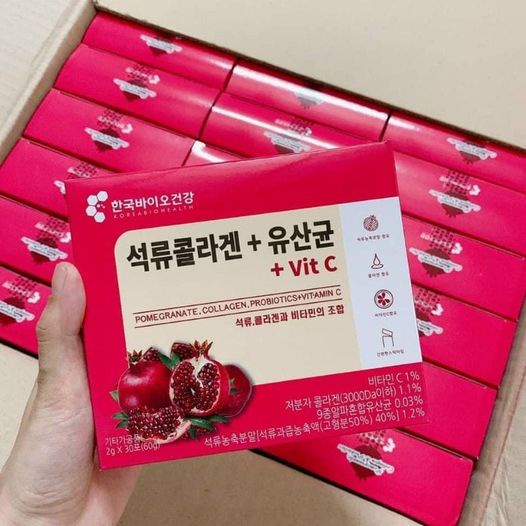 Bột Thạch Lựu collagen Hàn Quốc 30 gói , thạch lựu đẹp da thải độc tố