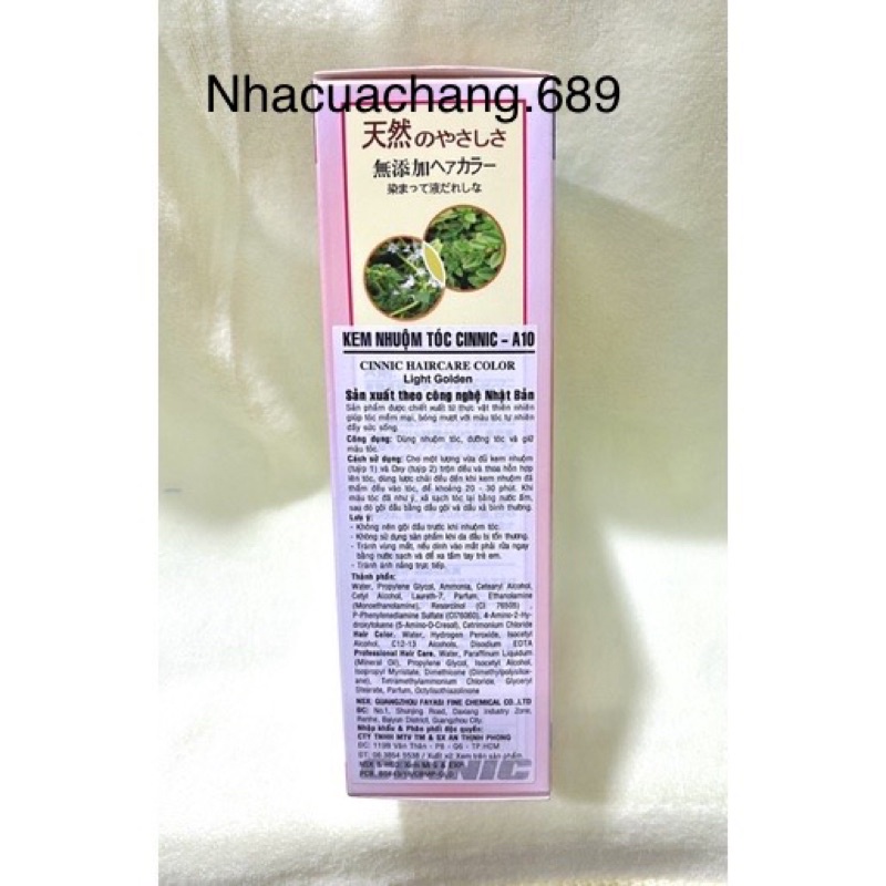 Thuốc Nhuộm Tóc Cinnic Haircare Color 60ml x 2