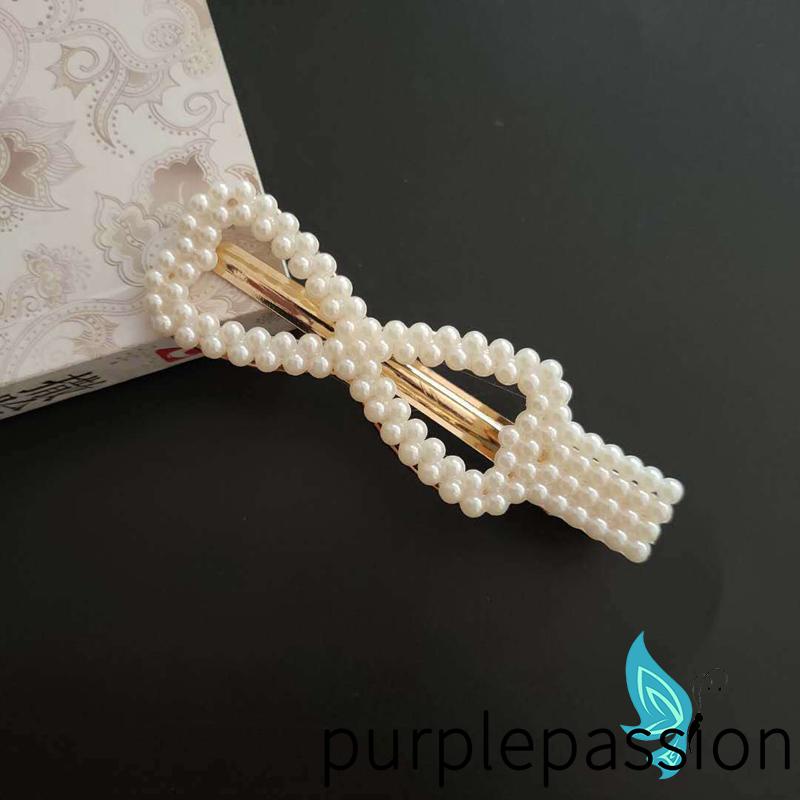Kẹp Tóc Đính Ngọc Trai Nhân Tạo Phong Cách Công Chúa Ngọt Ngào Lãng Mạn Cho Bé Gái
