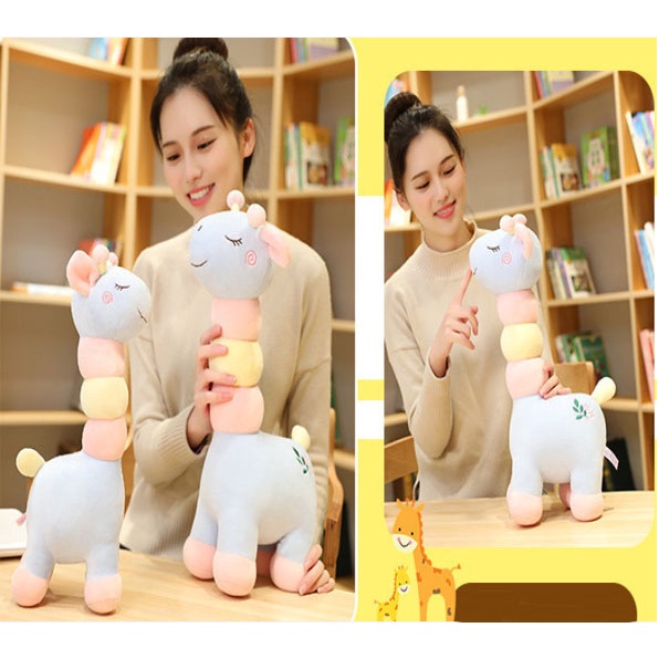 Đồ Chơi Gấu Bông - Thú Nhồi Bông Ngộ Nghĩnh Cao Cấp Hươu Cao Cổ Ba Ngấn 35cm