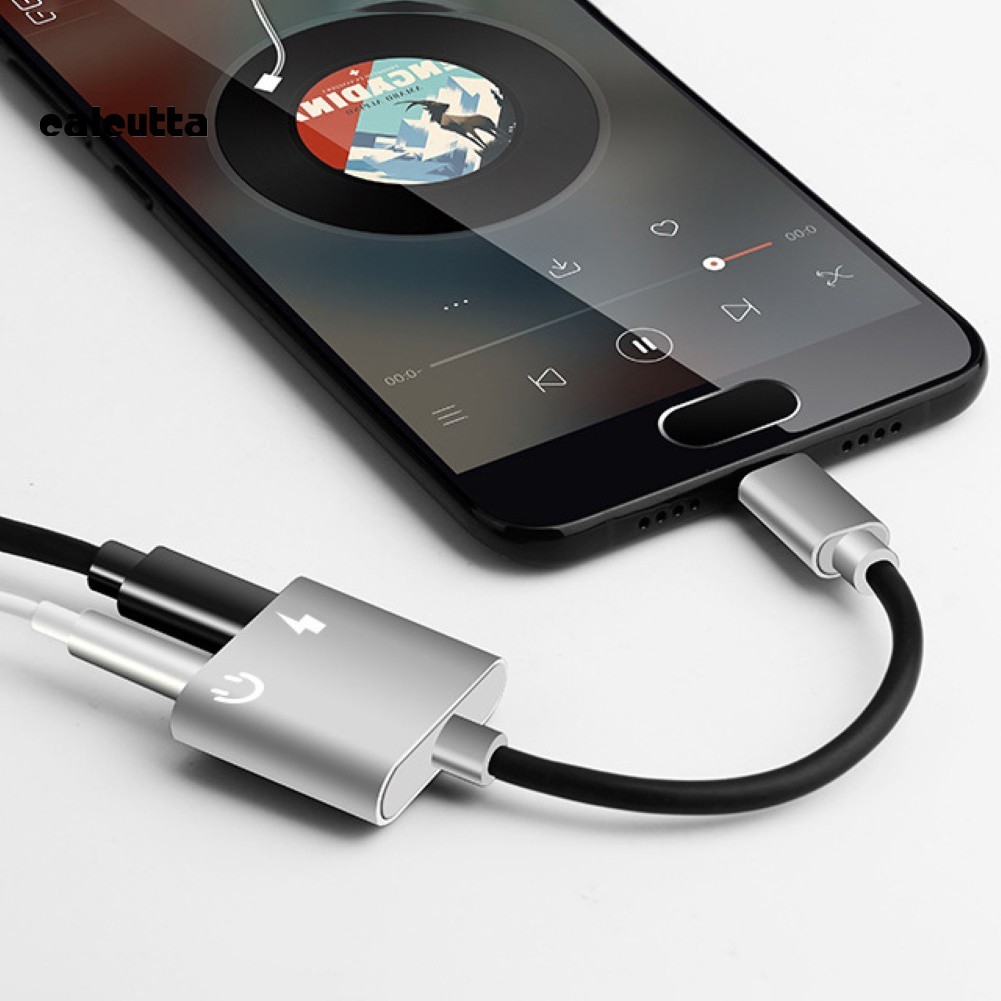 Cáp sạc 2 trong 1 kết nối tín hiệu âm thanh Type-C và 3.5mm