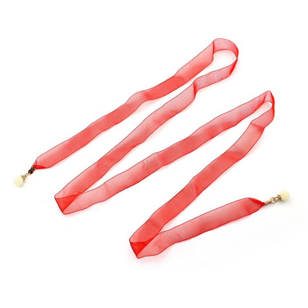 Đai váy vải voan trơn gắn ngọc, dây lưng nữ thắt nơ thanh lịch