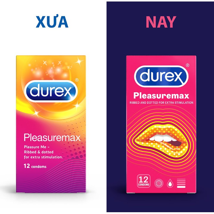 Hộp 12 Bao cao su DUREX PLEASUREMAX Thêm Các Đường Gân và Hạt Nổi Trên Thân, Tạo Cảm Xúc Mãnh Liệt