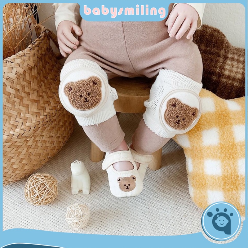 Miếng Đệm Bảo Vệ Đầu Gối Bằng Cotton Nguyên Chất Họa Tiết Hoạt Hình Cho Bé 0-2 Tuổi
