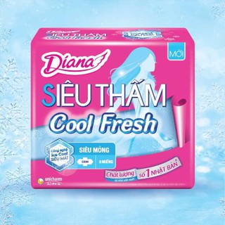 Băng vệ sinh Diana Cool Fresh siêu thấm có cánh